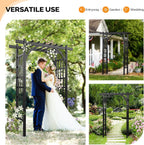 VINGLI Garden Arbor, PVC Wedding Arch for Ceremony Party, Garden Trellis for Climbing Plants Outdoor, Arch Backdrop Stand for Garden, Backyard, Wedding, Lawn (Black)