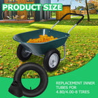4.80/4.00-8" Inner Tube with Straight Valve Stem (2-Pack) - Heavy Duty Replacement Tire Tubes for Wheelbarrows, Mowers, Hand Trucks, Dollies