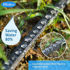 Hlinker 2025 Flat Soaker Hose 75 ft with Stake for Garden, Linkable Drip Hose Diy Automates Garden Irrigation System Saving 84% Water, Dual-layer Leak-free Design Water Hose with Holes