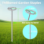 60Pcs Thick 11 Gauge 0.12 in Circle Top Landscape Fabric Pins Hard Holding,6 Inch Galvanized Landscape Fabric Stakes, for Tent, Weed Barrier Fabric, Plant Cover,Landscape Pins Stronger Not Easy Bend