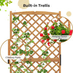 S AFSTAR Raised Garden Bed Outdoor Set of 2, 35.5x17.5x71-inch Planter Box with Trellis & Removable Bottom Base, Trellis Planter for Hanging Baskets, Idea for Patio Balcony Yard Against Wall