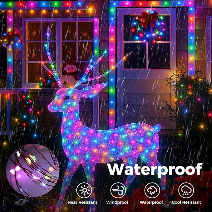 btfarm Fairy Lights Plug in with Remote, 33FT 100 LED Outdoor Twinkle Lights Waterproof with Timer, 8 Modes Indoor String Lights for Bedroom Patio Garden Wedding Christmas Decoration, Multicolor
