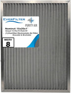 15x20x1 Electro-static Air Filter (1-Ct) AC Furnace Filter, Reusable & Washable 4-Stage Electrostatic Filter for Residential and Commerical HVAC (Actual Size:14.75 x 19.75 x 0.75 Inches)