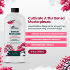16oz Bonsai Tree Live Liquid Plant Food - Makes 32 Gallons of Bonsai Fertilizer Liquid, Premium Macronutrient Formula Enriched with Micronutrients for Healthy Roots, Branching & Foliage