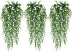 WEISPARK Artificial Hanging Flowers, 9pcs Fake Eucalyptus Vine Faux Flower Greenery Garland Plastic Plants for Indoor Outdoor Wall Garden Wedding Home Party Decor