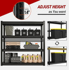 Raybee 40" W Garage Shelving 2000 LBS Storage Shelves 4 Tier Heavy Duty Shelving Adjustable Metal Shelves for Garage,Basement, Warehouse, 40" W x19 D x57 H, 4Pack