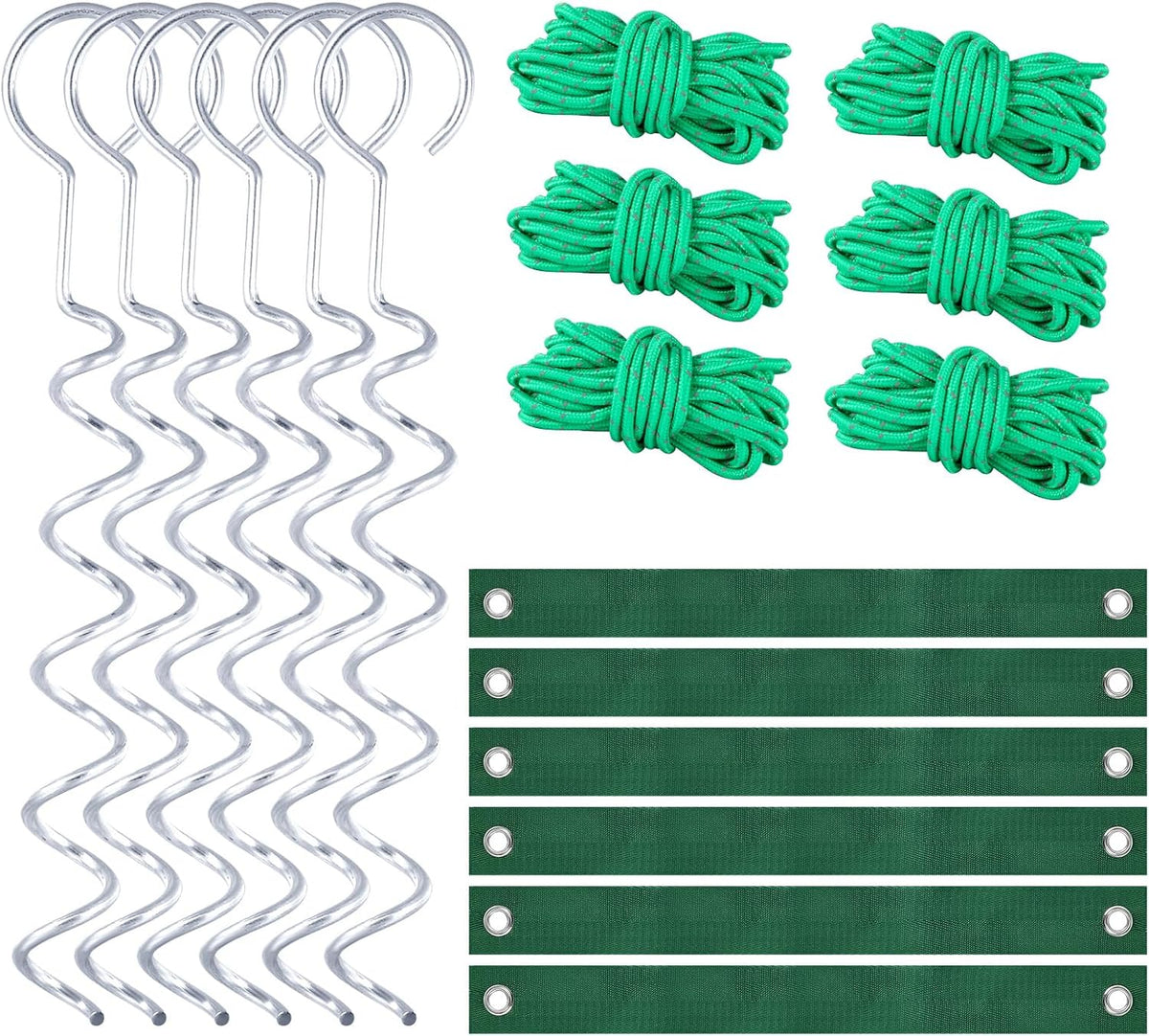 A Tree Support kit for straightening Trees, which Includes Supporting Metal Stakes and Ropes. It can Also be Used for Tree Protection in Harsh Weather and Outdoor Tent Fixation. (2)