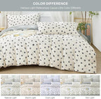SAPHREAS Black Watercolor Floral Duvet Cover Set 3pcs King Size Botanical White Bedding Comforter Cover Set 100% Cotton 1 Duvet Cover 104"x90" 2 Pillow Shams, Comforter Not Included