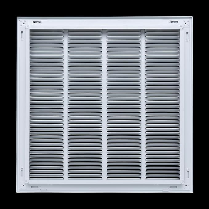32" X 12" Steel Return Air Filter Grille for 1" Filter - Easy Plastic Tabs for Removable Face/Door - HVAC Duct Cover - Flat Stamped Face -White [Outer Dimensions: 33.75w X 13.75h]