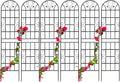 6 Pack Metal Garden Trellis 86.7" Tall Outdoor Climbing Plant Support for Roses, Flowers, Rustproof Durable Black Galvanized Tube, Lawn Garden Fence Decor Screen, 86.7" H