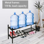 Shoe Rack - Metal Shoe Organizer 2 Tier Shoes Shelf Storage, 35 Inches Stackable Long Show Stand Holder for Closet, Entryway, Garage, Floor, Door Entrance, Black