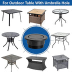 DECOHS 2 Pcs 2 Inch Parasol Umbrella Hole Ring Plug and Cap Set, Thicker Patio Table Hole Cover Insert, Deck Table Umbrella Holes Plug Replacement Parts for Outdoor Patio Table Garden Yard