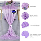 MDS 2 Pack 10ft Chiffon Table Runner 29 x 120 Inches Sheer Wedding Runner Romantic Rustic Table Runner for Wedding Decorations, Birthday Parties, Bridal Shower Party Arch Decor - Orchid