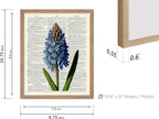 Poster Master Dictionary Art Poster - Blue Hyacinth Print - Flower Art - Floral Art - Gift for Men, Women & Florist - Minimal Decor for Bedroom, Office, Dorm or Flower Shop, 8x10 Beige Framed