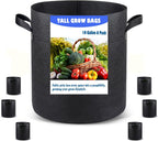 10 US Gallon 6 Pack Tall Grow Bags for Vegetables, Heavy Duty Nonwoven Aeration Fabric Deep Grow Pots with Handles