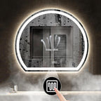 Bathroom Mirror with 3 Colour LED Lights, Lighted Bathroom Makeup Wall Mounted Mirror with Demister Pad, Touch Switch Mirror for Entryway, Bathroom, Vanity(31.4"/80cm)