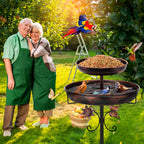 Daoeny Bird Bath for Outside, 42In Vintage Freestanding Birdbaths for Outdoors, Double Metal Bird Bath Feeder Bowls for Garden Patio Yard Lawn Decor, Upgraded 5-Pronged Base (Antique Bronze)