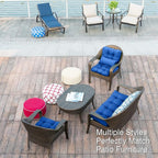 QILLOWAY Outdoor Chair Cushion for Patio Furniture, Waterproof Patio Cushions Set of 2 with Ties, Fade Resistant Replacement Pads for Outdoor Rocking Chairs,Royal Blue