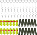 Sintuff 12 Set Tree Stakes and Supports Kit for Anti Hurricane Leaning Trees Straightening Heavy Duty 15. 75" Spiral Tree Stake with 13. 12 ft Ropes and 15. 75'' Support Straps (Bright Green)