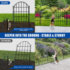 26 Pack Decorative Garden Fence, 22in X 28ft Arched No Dig Fence Border, Garden Edging Border, Rustproof Metal Animal Barrier with Ground Stake for Dog, Rabbit, Outdoor Yard Patio Decor
