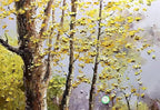 Tyed art- Contemporary Art Landscape Oil Painting On Canvas Abstract Textured Tree Painting hand-painted acrylic frame wall art Ready to hang 24x48inch