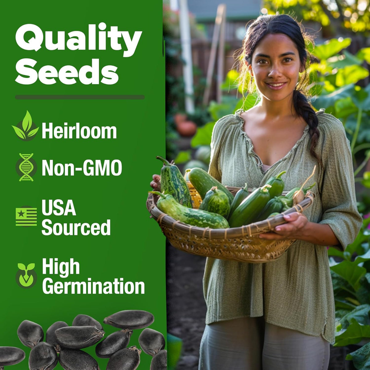 HOME GROWN 𝗨𝗦𝗔 𝗣𝗥𝗘𝗠𝗜𝗨𝗠 Luffa Seeds (Luffa aegyptiaca) 40 Heirloom 𝗡𝗢𝗡-𝗚𝗠𝗢 Loofah Gourd Seeds for Planting High Germination Rate - Make Sponges or Harvest Young Loofahs for Eating