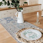 Snycler Table Runner Boho Table Runners Vintage Elegant Farmhouse Table Center Linen Decor for Home Dining Party Entrance (13x48 Inch) Boho-White