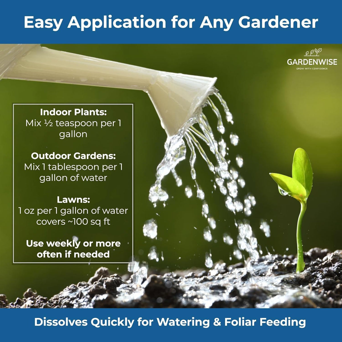 20-20-20 Water-Soluble Fertilizer – Powder for Liquid Plant Food for Indoor & Outdoor Plants, Orchids, Vegetables, Lawns, Flowers – 20 20 20 Fertilizer 1 Quart (2 lbs)