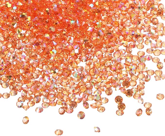 PATIKIL 14000Pcs Wedding Table Scatter Confetti Crystals 3mm Acrylic Diamonds Vase Fillers Gems for Table Centerpiece Decorations Bridal Shower Party, Orange AB