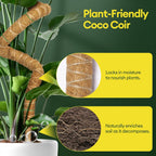 3-Pack 28” Bendable Moss Pole Monstera Plant Support for Climbing Indoors Plants, Coir Moss Poles Sticks DIY, Plant Support Stake for Potted Plants