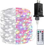 Cool White ⇋ Multicolor 66Ft 200LED Fairy Lights Plug in with Remote, Waterproof String Lights Outdoor 8 Modes Bedroom Decor, Twinkle Light for Girl's Room Garden Christmas Decorations