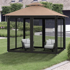 Gazebo Universal Replacement Mosquito Netting, 10' x 10' Outdoor Canopy Net Screen 4-Panel Sidewall Gazebo Curtains, with Zippers, Easy to Install, Fit for Most Gazebos 10x10 Canopy，Patio （Black）