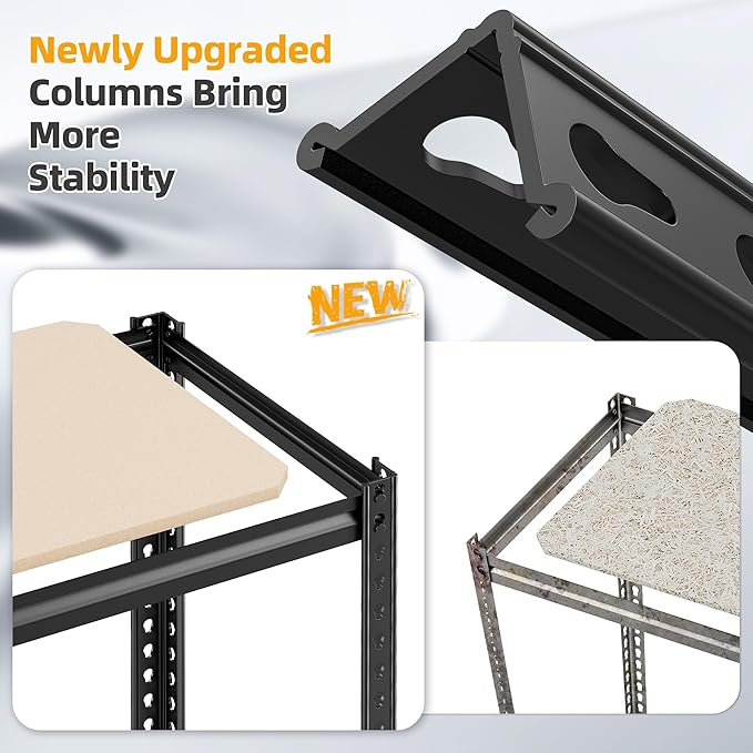 REIBII Storage Shelves 6 Tier Garage Shelving Heavy Duty Metal Shelving Loads 2250LBS Adjustable Metal Shelves for Warehouse Pantry Kitchen Closet 16" W x 16" D x 72" H