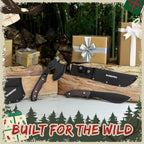 WORKPRO Axe and Fixed Blade Knife Combo Set, Full Tang, Wood Handle, for Outdoor Camping Survival Hunting, Sheath Included