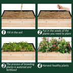 FULEIYA 1PCS Raised Garden Bed Liner Fabric Raised Garden Bed Breathable Drainage Rectangle Grow Bags with Handles Fabric Garden Bed for Outdoor Garden Bed Holds Soil - 4ft x 2ft x 1ft