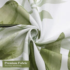 MitoVilla Sage Green Long Shower Curtain Set 72 x 78, Plant Leaves Fabric Shower Curtains 78 inch Long for Rustic Bathroom Decor, Chic Vintage Shower Curtain with Hooks