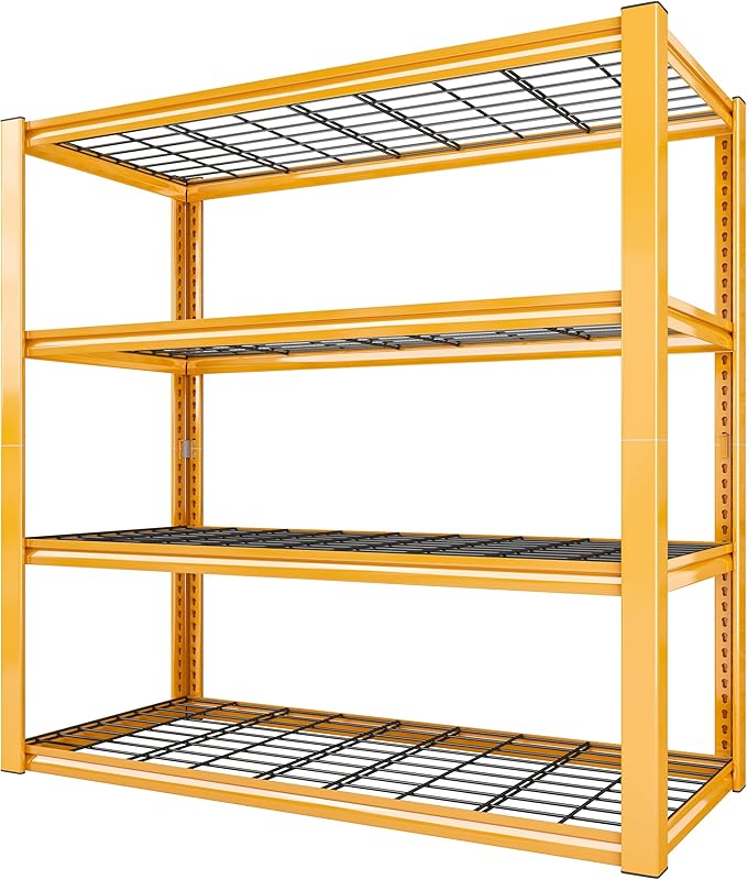REIBII 40" W Garage Shelving 2240 LBS Storage Shelves Heavy Duty Metal Shelving 4 Tier Metal Shelves for Storage Adjustable Garage Shelf for Pantry Basement Warehouse 40" W × 19.5" D × 59.5" H