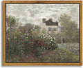 InSimSea Framed Canvas Wall Art Vintage Decor, Monet Flower Garden Painting Prints, Vintage Room Decor, Wall Decor Living Room Bedroom Kitchen Office Room Decor, 8"x10"