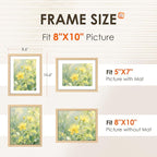 FIXSMITH 8x10 Picture Frame Bulk-6 Pack, Photo Frame with HD Plexiglass, Display Pictures 5x7 with Mat or 8x10 Without Mat, Natural Picture Frames Collage Wall Decor, Wall & Tabletop Picture Frames