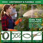 Garden Hose 75 ft Flexible Non-Expandable Water Hose Kink-Free Ultra Lightweight Leak-Proof Durable Portable Wear-Resistant Hoses Pipe with 3/4" Brass Fittings for Outdoor Yard Lawn Car Wash