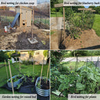 Junflying Bird Netting, 20x20 FT – 1/2" Mesh, Woven Black Netting for Garden Protection with Ties, Protects Vegetables, Fruit Trees, Blueberry Bushes & Strawberry Plants