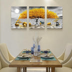 Wall decorations for living room Canvas Wall Art for bedroom Abstract wall decor Black and white Canvas Art Yellow tree paintings bathroom Home Decoration 3 Piece Hang Pictures Office Wall Artworks