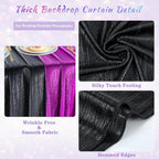 Black Backdrop Curtain 4.8x8FT Halloween Backdrop Sparkly Sequin Party Background Drapes for Birthday Wedding Stage Shimmer Wall Backdrop