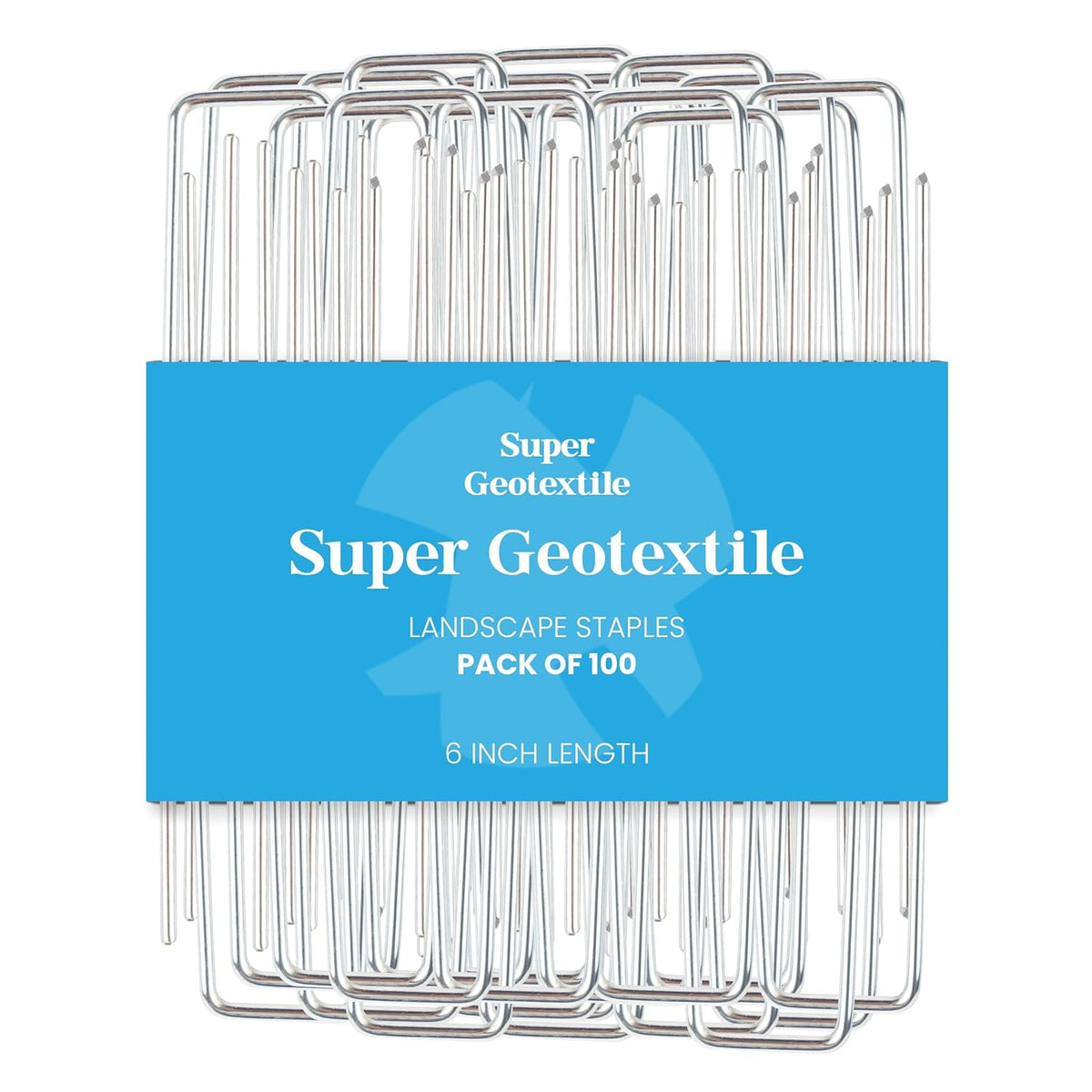 Landscape Staples - Heavy Duty 11 Gauge Galvanized U-Shaped Sod Pins for Weed Barrier and Landscaping Fabric Stakes - 1" x 6" (100 pcs)
