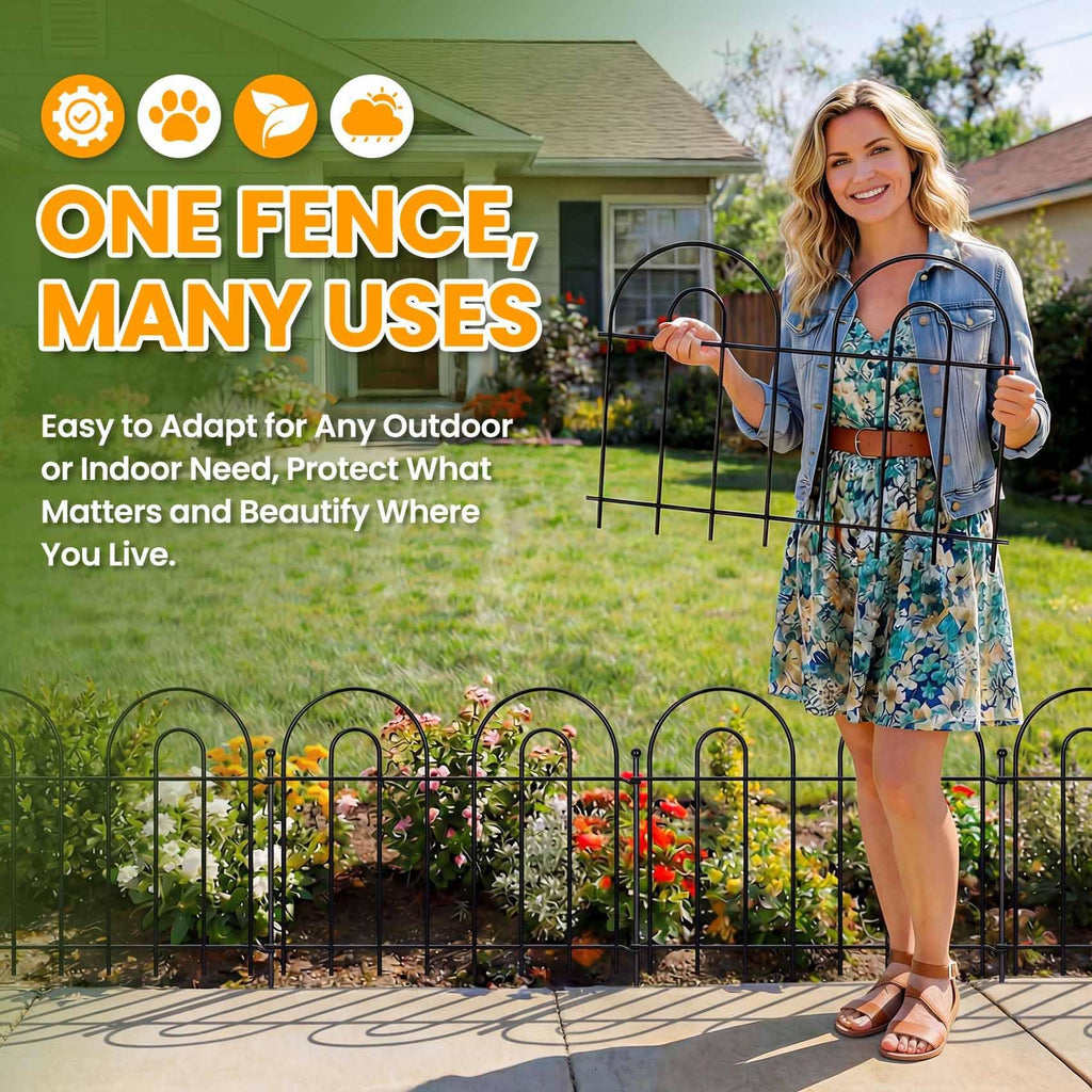 28 Pack 40ft x 13in Decorative Garden Fence Panels - Animal Barrier No Dig Fence Garden Fencing Dog Fence Outdoor for Yard Anti Digging Defense Barrier Garden Edging Border Arched Decorative Fence
