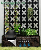 Metal Planter Box with Trellis,70.9"x47.2"x15.7" Raised Garden Bed with Drainage Holes, Privacy Planters for Outdoor Garden Bed for Climbing Plants,Vegetables,and Vines, Black-X