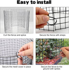 6 Sets of 18'' x 12'' Garden Plant Protectors from Animals with Detachable Covers Metal Plant Cage Chicken Wire Cloche with Ground Stakes and Nylon Tie Wire Plant Cage to Keeping Bunny Animals Out