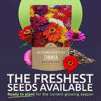 Bulk Zinnia Seeds - California Giants Mix - 1 Pound Bag Over 48,000 Flower Seeds - Mixed Colors and Large Blooms