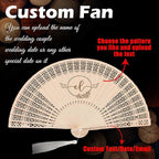 100 PCS Custom Fans Personalized Folding Fans for Line Dancing Wooden Hand Fan Wedding Favors Bulk Fans for Guests Party Event Use (Style07)