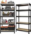 PrimeZone 32"W x 16"D x 63" H Storage Shelves - 2 Pack 5 Tier Adjustable Garage Storage Shelving, Heavy Duty Metal Storage Organizer Utility Rack Shelf Unit for Warehouse Pantry Closet Kitchen, Black